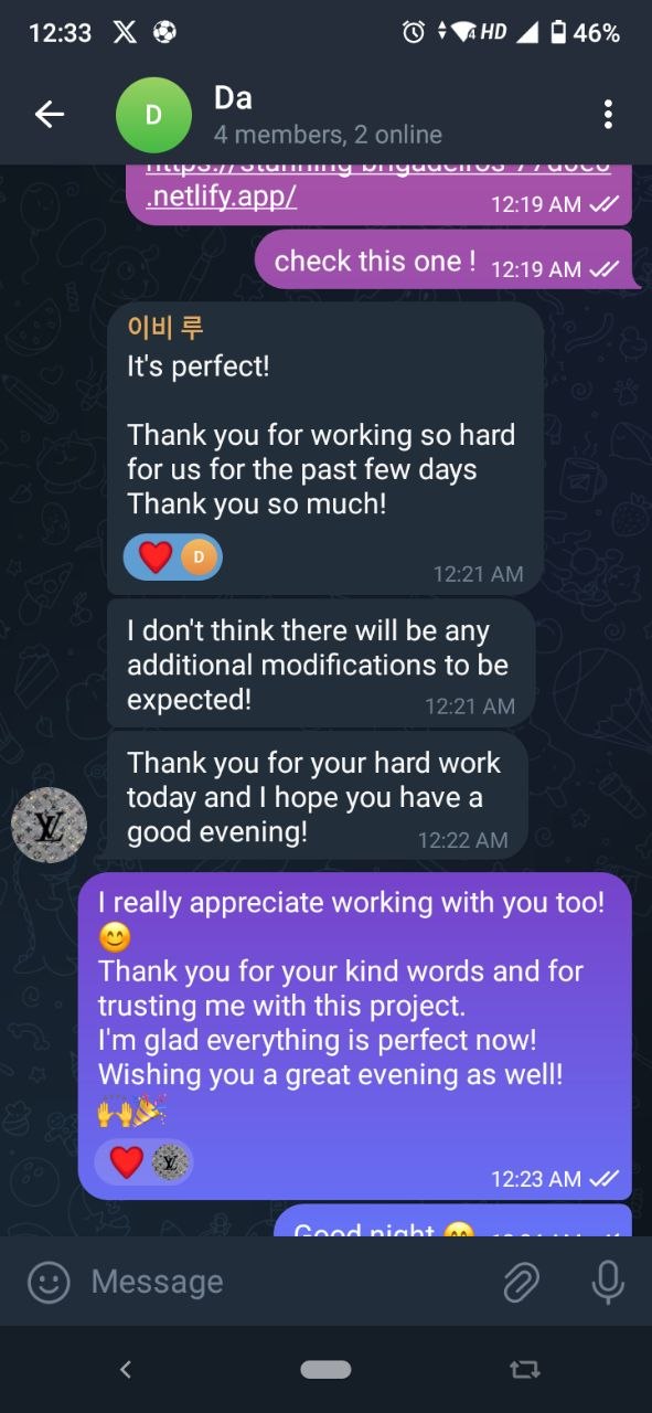 Client message screenshot